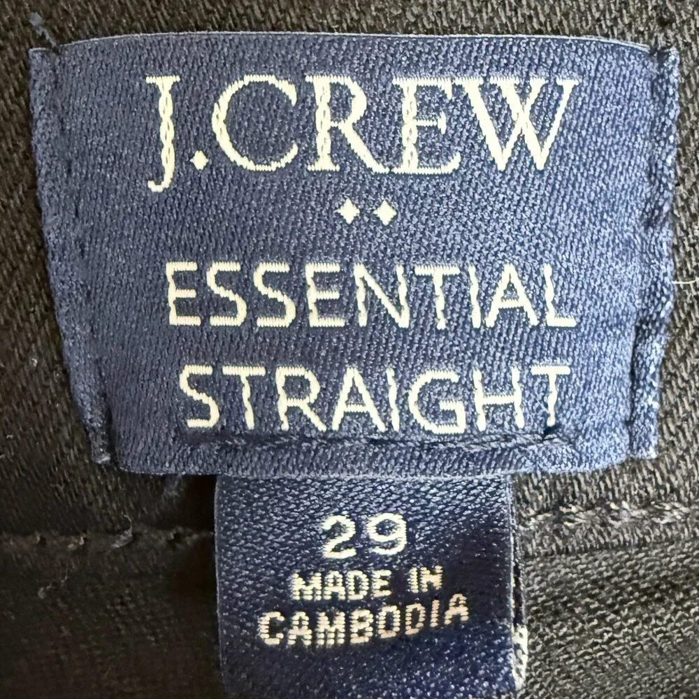 NWOT Women's J. CREW Essential‎ Straight Jean All Day Stretch Black | Size 29